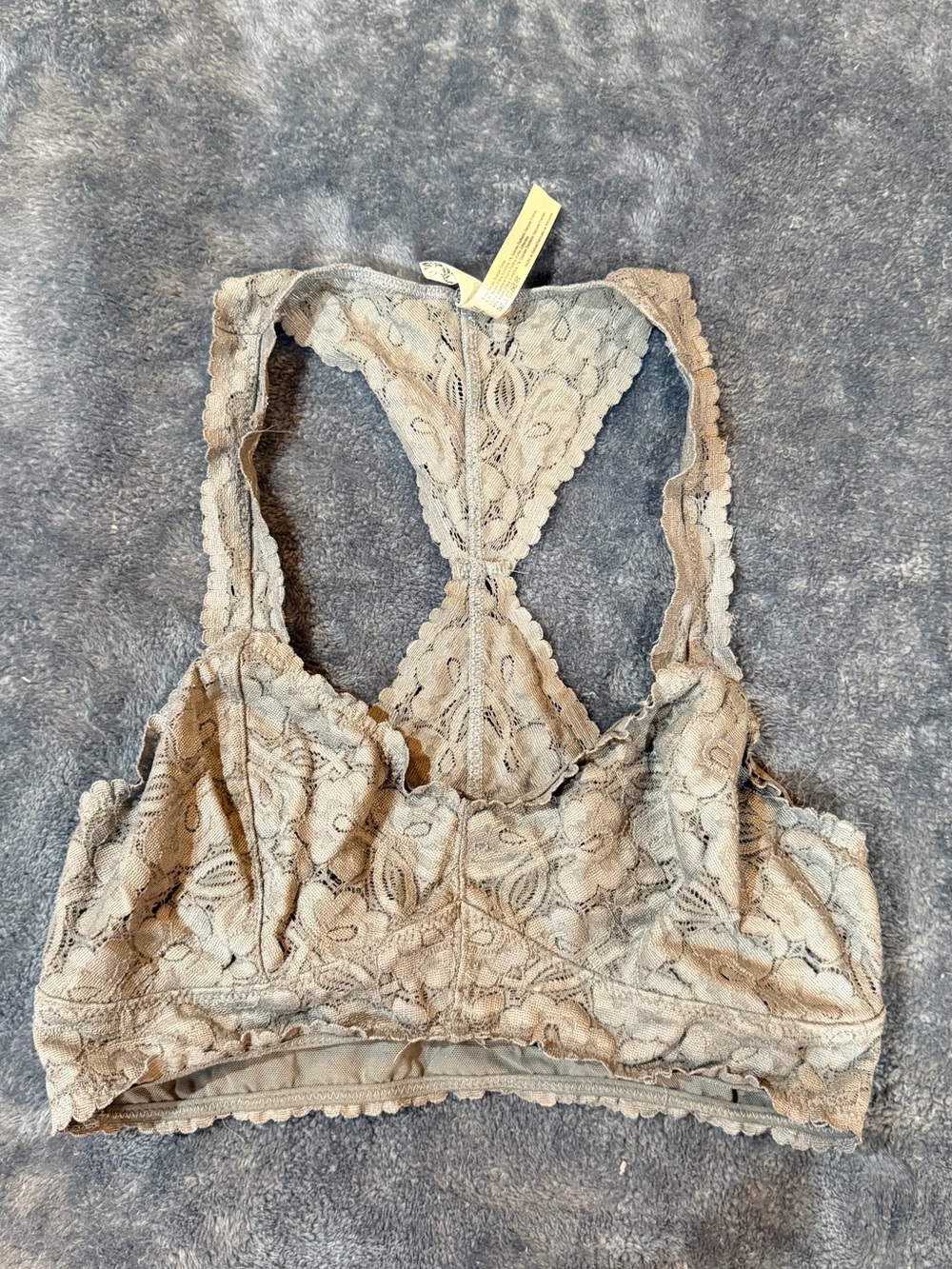 Free People Lace Racerback Bralette in gray